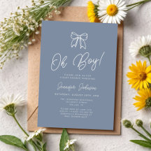 Staubblauer Charme mit Schleife Jungen-Baby-Party