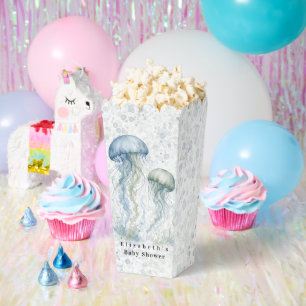 Staubblauer Quallen-Jungen-Babyshower-Popcorn Geschenkschachtel
