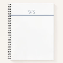 Staubblaues Bar-Monogramm personalisiertes Notizbu
