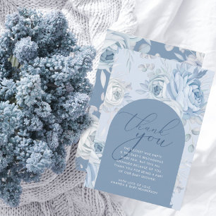 Staubblaues Blumen-Baby-in- Blüte-Baby-Shower Dankeskarte