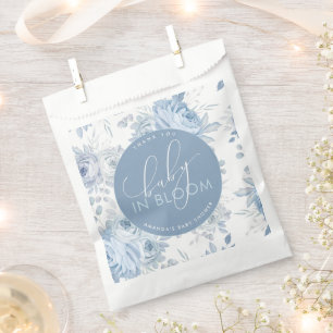 Staubblaues Blumen-Baby-in-Blüte-Babyparty Geschenktütchen