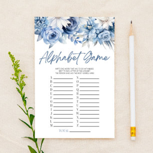 Staubblaues Blumenalphabet-Babyshower-Spiel