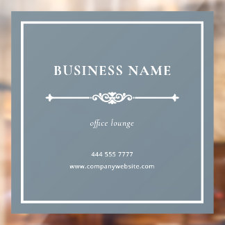Staubblaues Business Office Lounge Weißer Rahmen Fensteraufkleber