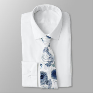 Staubblaues Chic Florales Elegantes Botanisches He Krawatte