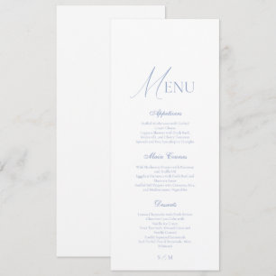 Staubblaues feines Kunst-Elegantes Hochzeitsmenüka Einladung