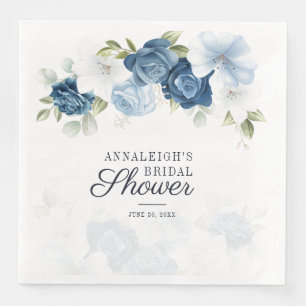 Staubblaues florales Brautparty-Grünzeug-Papier Serviette