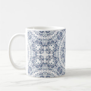 Staubblaues florales Mandala  Kaffeetasse
