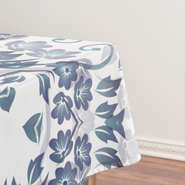 Staubblaues florales Mandala  Tischdecke (Beispiel)