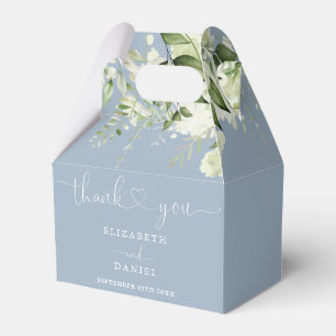 Staubblaues Grün Florales Herz Schrift Hochzeit Geschenkschachtel