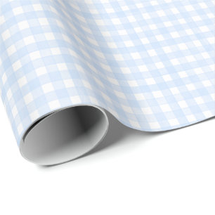 Staubblaues klassisches Gingham Geschenkpapier