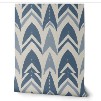 Staubblaues Küstenbatik-Parang-Chevron-Geometrisch Tapete