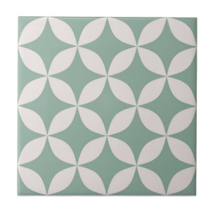 Staubblaues Mid-Century-Modern-Geometrisches Muste Fliese