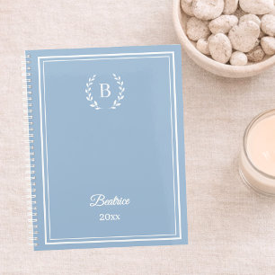 Staubblaues Monogramm Personalisierter ruhiger Lux Planer