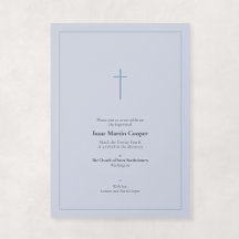 Staubblaues religiöses minimalistisches Kreuz-Tauf