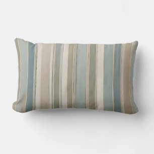 Staubblaues Teal-Sage-Beige-Streifenmuster Lendenkissen