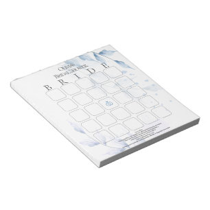 Staubblaues und helllila Laub Hochzeits-Bingo Notizblock