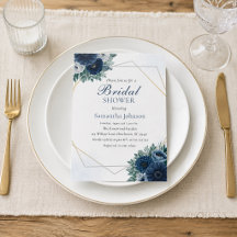 Staubblaues und marineblaues florales Brautbad