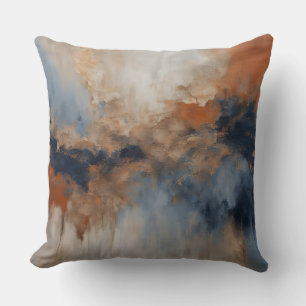 Staubblaues verbranntes Orange Navy abstrakt Kissen