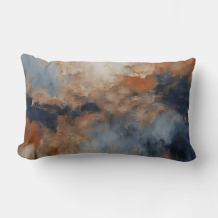 Staubblaues verbranntes Orange Navy abstrakt Lendenkissen