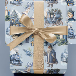 Staubblaues viktorianisches Weihnachtspapier Geschenkpapier