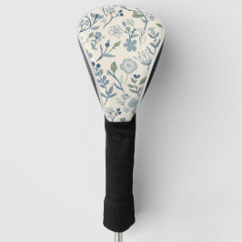 Staubblaues Wildblumenwiesen-Blumenmuster Golf Headcover