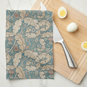 Staubblaues William Morris Blumenmuster Acanthus & Geschirrtuch