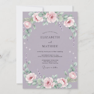 Staubflieder Verfeinerte Rosenhochzeit Einladung