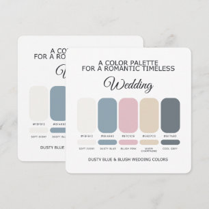 Staubig Blau und Rosafarben Hochzeitsfarbpalette K Einladung
