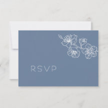 Staubig Blau Weiße Florale Linienkunst RSVP