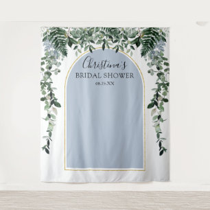Staubig blaue Architektur Botanischer Junggesellin Wandteppich