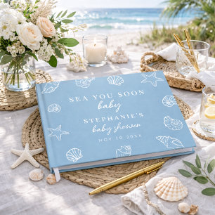 Staubig Blaue Meer Du Bald Strand Babyparty Gästebuch