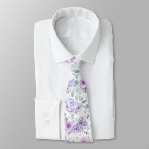 Staubig lila florale botanische Hochzeitskrawatte Krawatte