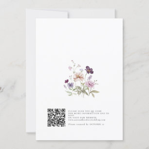 Staubig lila Lavendel-Wildblumengarten-Hochzeit  Einladung