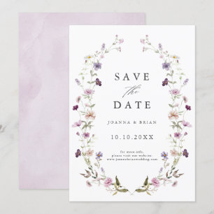 Staubig lila Lavendel Wildblumengarten Hochzeit Save The Date