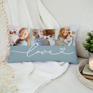 Staubig Türkis Liebesherz Schrift 3 Foto Lendenkissen