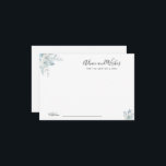 staubige blaue Blüten Ratschläge und Wünsche Karte<br><div class="desc">Ein staubblaues Design mit schönen Aquarellfarben-Blume. Sie können die Farben und Textdetails ändern.</div>