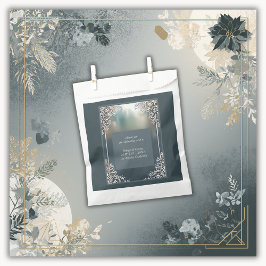 staubige blaue Kunst Deko verzierte Rahmenhochzeit Geschenktütchen