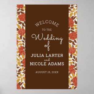 Staubige Brunt Orange Pfingstrosen Blumen Herbst H Poster