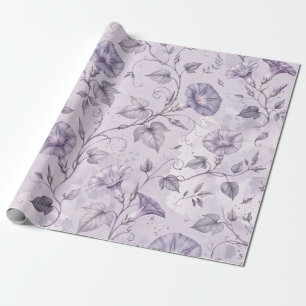 Staubige Lavendel-Prunkwinden Elegantes Florales D Geschenkpapier