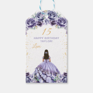 Staubige Lila Prinzessin Quinceañera Alles Gute zu Geschenkanhänger