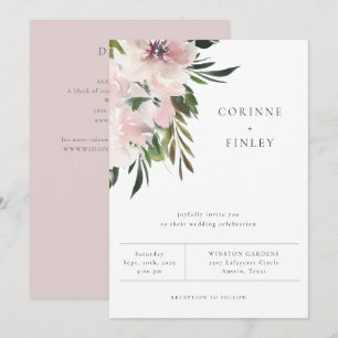 Staubige Malven Botanische Hochzeitseinladung Ankündigung