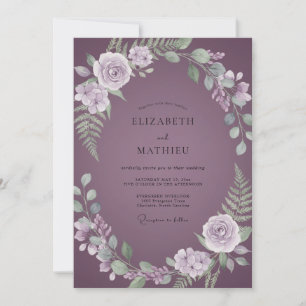 Staubige Mauve-Farn-Hochzeit Einladung