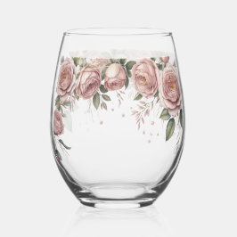 Staubige Rosa-Rosen-Hochzeits-Toast-Weinglas Weinglas Ohne Stiel