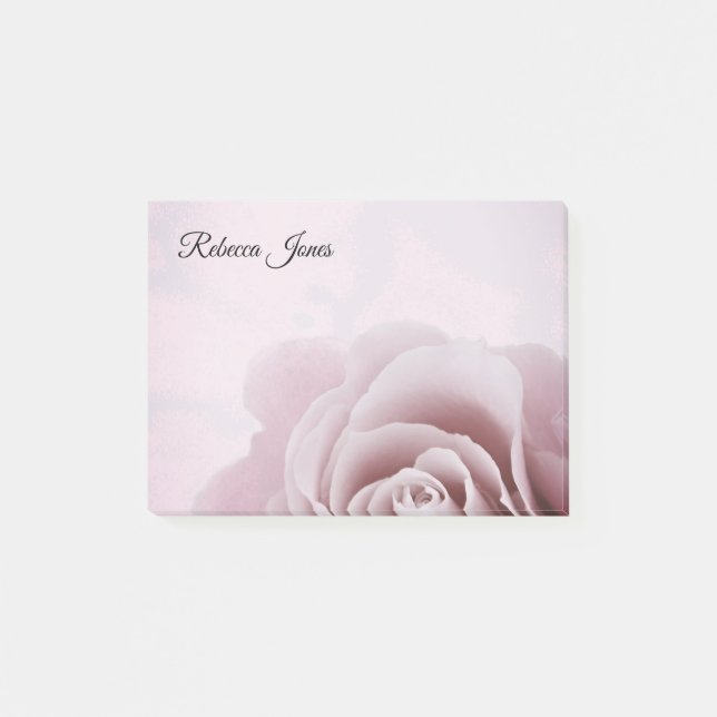 Staubige rosa Rosen-personalisierte Post-it Klebezettel (Vorderseite)