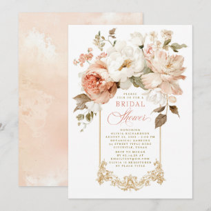 Staubige Rose Beige Erdige Botanische Brautparty Einladung