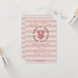 Staubige Rose Blush Rosa Streifen Baby Mädchen Dus Einladung