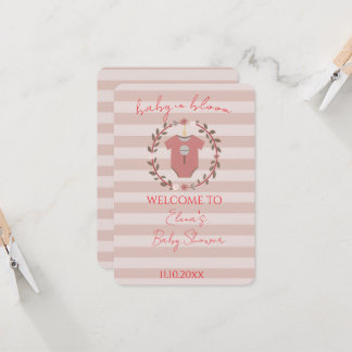 Staubige Rose Blush Rosa Streifen Baby Mädchen Dus Einladung