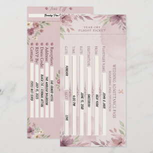 Staubige Rose Bordkarte Hochzeitskarte Save The Date