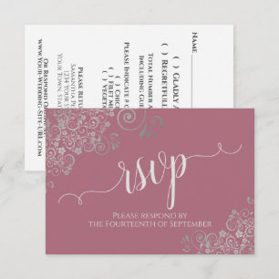 Staubige Rose Elegane Kalligrafie Verspielte Hochz RSVP Karte