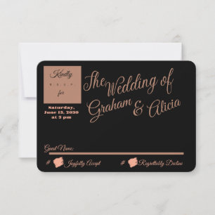 Staubige Rose Elegant Minimalistische RSVP Postkar Karte